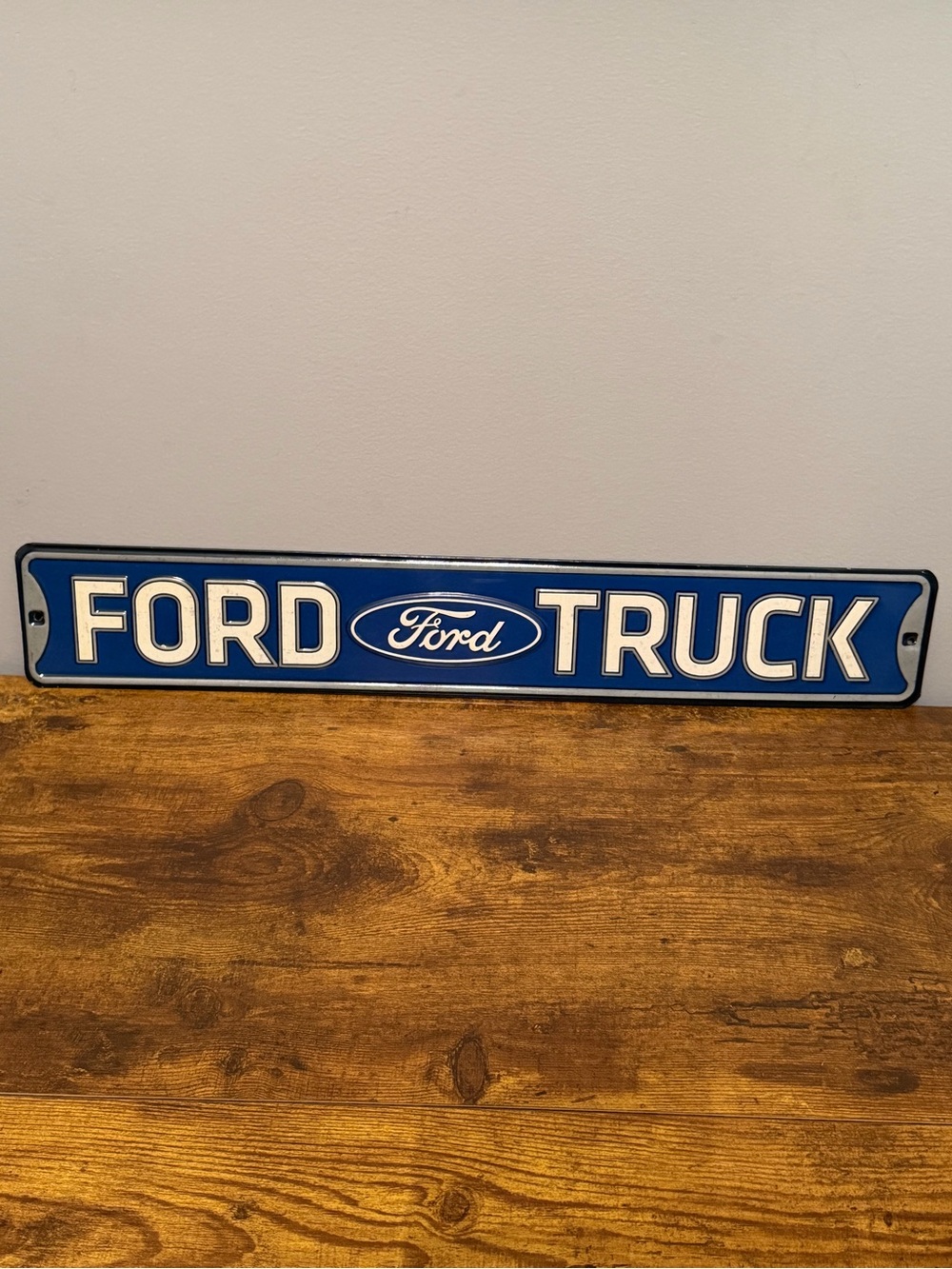 Ford Truck Blue Oval Tin Sign Embossed Garage Man Cave Wall Decor Licensed